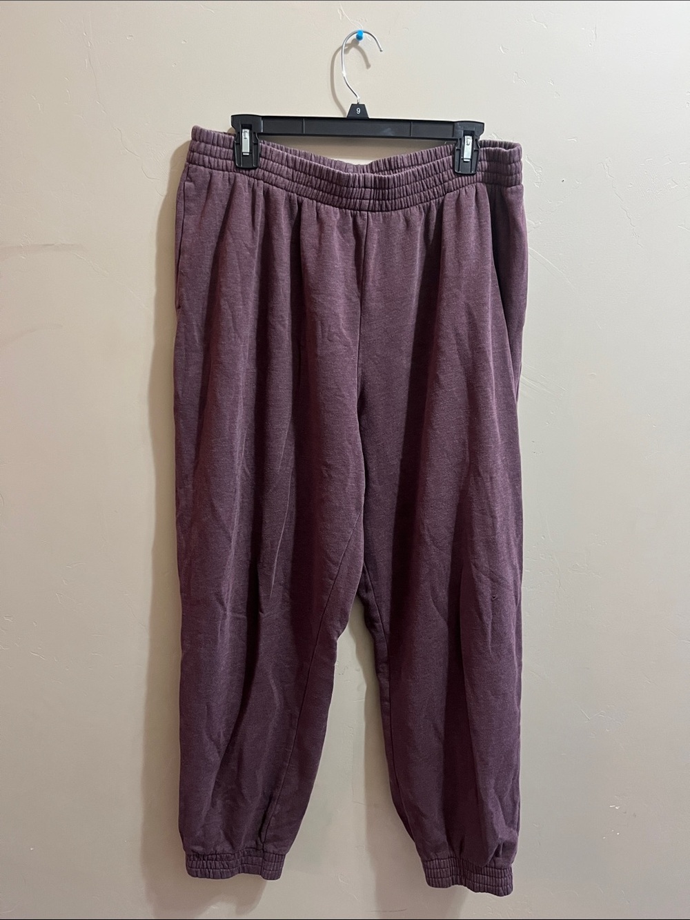 Elastic-Waist Jogger Pants in Plum